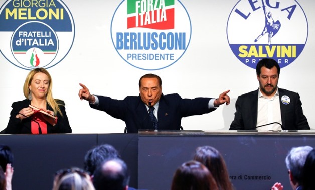 Forza Italia leader Silvio Berlusconi, Fratelli D'Italia party leader Giorgia Meloni and Northern League leader Matteo Salvini during a meeting in Rome - Ruters