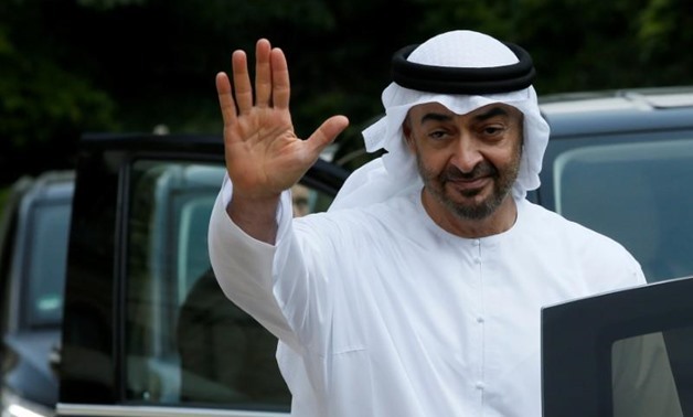 Abu Dhabi's Crown Prince Sheikh Mohammed bin Zayed al-Nahyan waves goodbye after a meeting about Qatar crisis at the Elysee Place in Paris, France, June 21, 2017. REUTERS