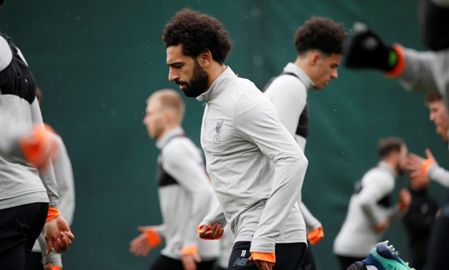 Soccer Football - Champions League - Liverpool Training - Melwood Training Ground, Liverpool, Britain - April 9, 2018 Liverpool's Mohamed Salah during training Action Images via Reuters/Carl Recine