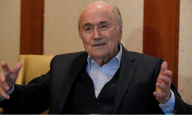 Former FIFA President Sepp Blatter gestures during an interview with Reuters in Zurich, Switzerland April 10, 2018. Picture taken April 10, 2018. REUTERS/Arnd Wiegmann
