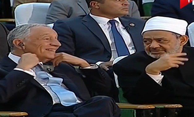 Portuguese President Marcelo Rebelo de Sousa with Grand Imam of Al Azhar Ahmed el Tayyeb - Photo courtesy of Youtube