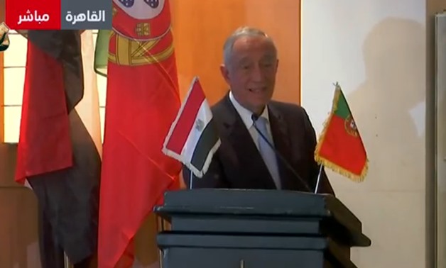 President Marcelo Rebelo de Sousa of Portugal during the Egyptian-Portuguese Business Forum, April 12 – Photo courtesy of YouTube 