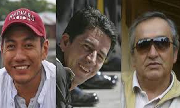 (L to R) Ecuadoran reporter Javier Ortega, photographer Paul Rivas and driver Efrain Segarra have been killed after being abducted by renegade Colombian rebels
