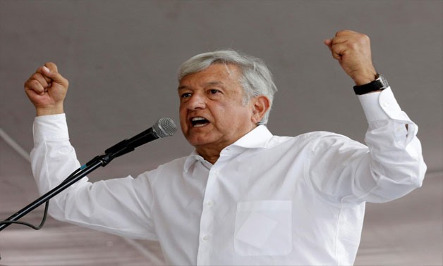 Leftist front-runner Andres Manuel Lopez Obrador of the National Regeneration Movement (MORENA) speaks during his campaign rally in Cuautitlan Izcalli, Mexico, April 13, 2018 - REUTERS/Henry Romero