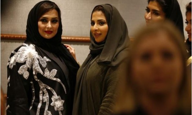 Women attend the Arab Fashion Week in Riyadh, Saudi Arabia April 10, 2018. Picture taken April 10, 2018. REUTERS/Faisal Al Nasser