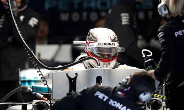 Formula One - F1 - Chinese Grand Prix - Shanghai, China - April 14, 2018 - The Mercedes of Lewis Hamilton is pushed back to the team's garage during the qualifying session. Greg Baker/Pool via REUTERS