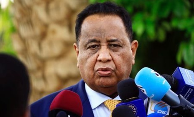 Sudan's Minister of Foreign Affairs Ibrahim Ahmed Abdelaziz Ghandour talks to the press during a joint news conference with Qatar's Minister of Foreign Affairs Mohammed bin Abdulrahman Al Thani in Khartoum, Sudan March 11, 2018. REUTERS/Mohamed Nureldin A