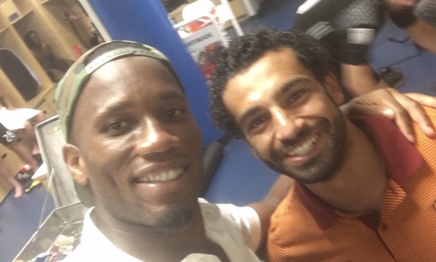 Drogba with Mohamed Salah in a picture posted by Drogba on Twitter – Courtesy of Didier Drogba’s official account on Twitter