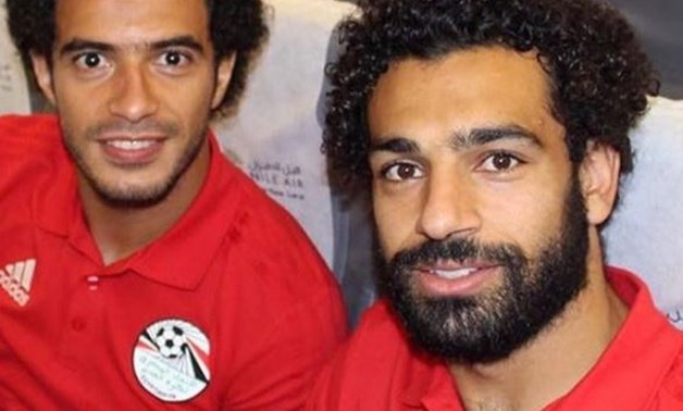 Omar Gaber and Mohamed Salah with Egypt’s jersey – Courtesy of Omar Gaber’s official Instagram account