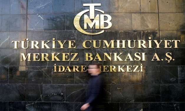 A man leaves Turkey's Central Bank headquarters in Ankara, Turkey, April 19, 2015. REUTERS/Umit Bektas