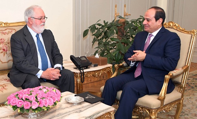 President Abdel Fatah al-Sisi meets with EU Commissioner for Climate Action and Energy Miguel Arias Cañete – Press photo