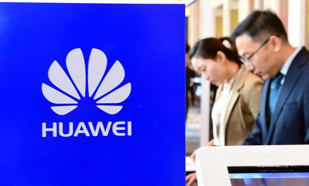 The Huawei logo is seen at a forum in Shenyang, Liaoning province, China April 25, 2018. Picture taken April 25, 2018. REUTERS/Stringer
