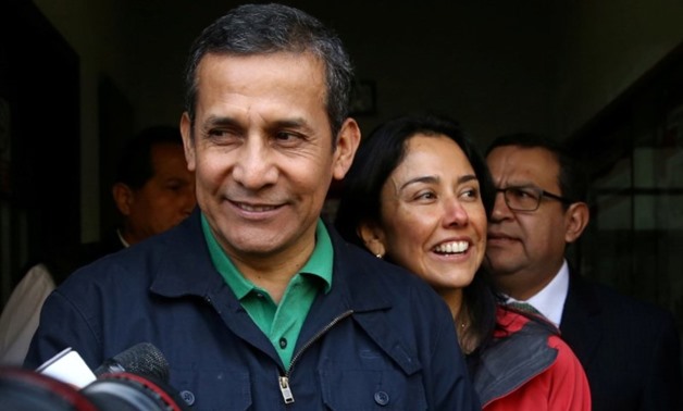 Peru's former President Ollanta Humala and former first lady Nadine Heredia leave the Nationalist Party headquarters in Lima, Peru, July 13, 2017. REUTERS/Guadalupe Pardo/File Photo