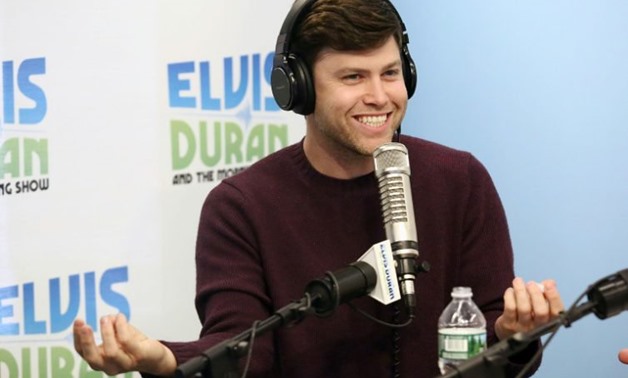 "Saturday Night Live" comedian Colin Jost -- shown here making an appearance on a New York radio show in 2016 -- will co-host the Emmys with colleague Michael Che

