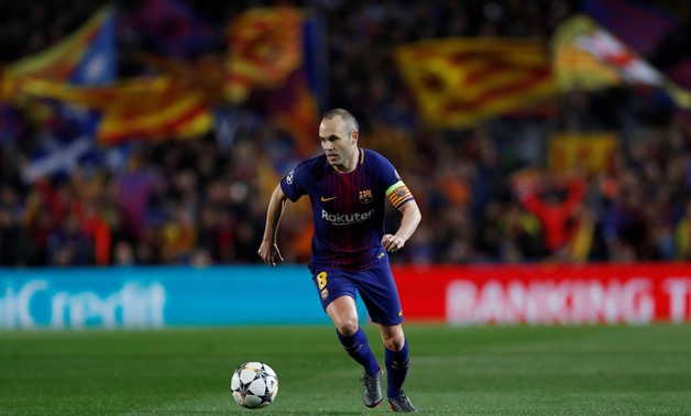 Soccer Football - Champions League Round of 16 Second Leg - FC Barcelona vs Chelsea - Camp Nou, Barcelona, Spain - March 14, 2018 Barcelona’s Andres Iniesta in action Action Images via Reuters/Lee Smith