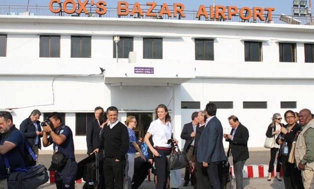 United Nations Security Council envoys arrive at Cox's Bazar airport in Bangladesh, April 28, 2018. REUTERS/Michelle Nichols