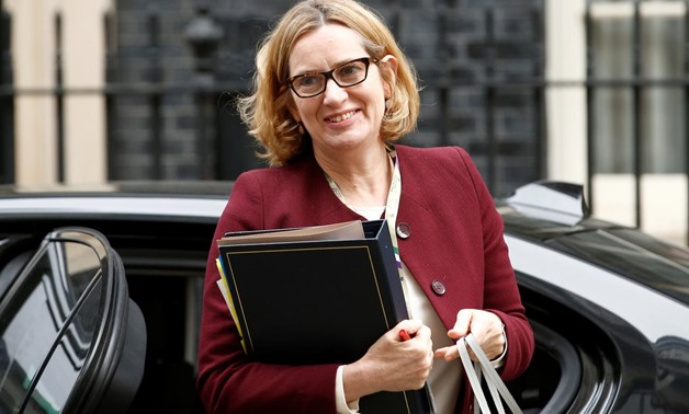 Britain's Home Secretary Amber Rudd arrives in Downing Street, London, April 24, 2018. REUTERS/Henry Nicholls