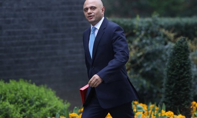 Britain's Secretary of State for Communities and Local Government Sajid Javid arrives in Downing Street in London, Britain, April 12, 2018. REUTERS/Simon Dawson