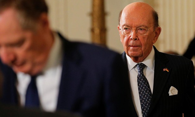 U.S. Secretary of Commerce Wilbur Ross arrives before a joint news conference of U.S. President Donald Trump and Germany's Chancellor Angela Merkel in the East Room of the White House in Washington, U.S., April 27, 2018. REUTERS/Brian Snyder