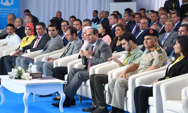 President Sisi speaks in the third round of the 
National Youth conference in Ismailia on Wednesday- Press photo