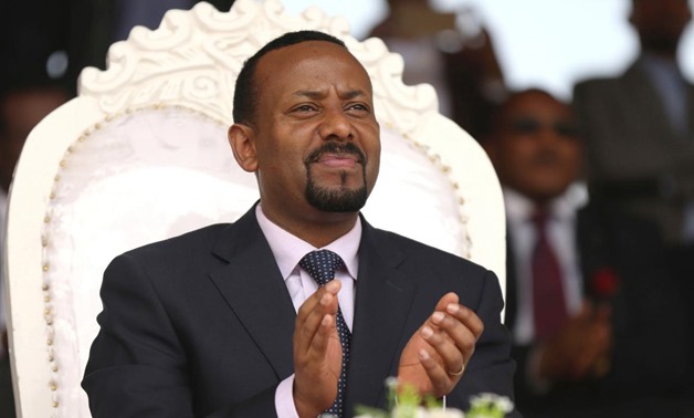 Ethiopia's newly elected prime minister Abiy Ahmed attends a rally during his visit to Ambo in the Oromiya region, Ethiopia April 11, 2018. REUTERS/Tiksa Negeri
