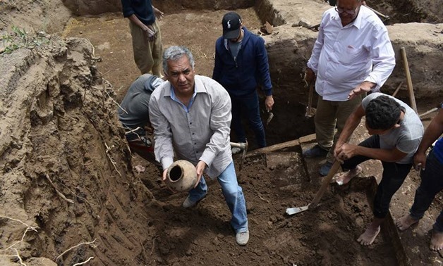 A royal celebrations hall dating back to the Ramses era was discovered at Matareya district – Ministry of Antiquities Official Facebook Page.
