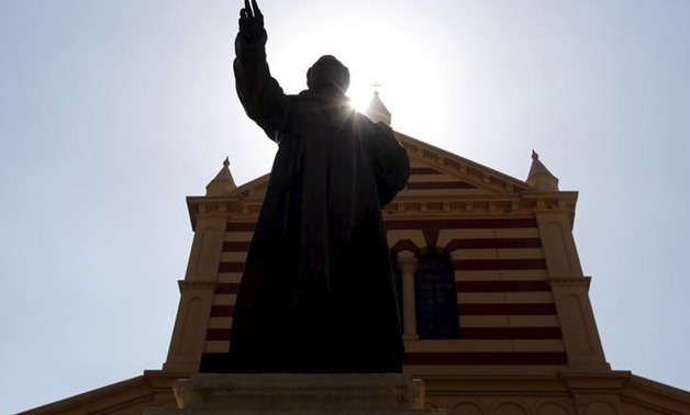 A statue stands outside the Saint Joseph Roman Catholic Church in Cairo, Egypt March 5, 2016. REUTERS/Mohamed Abd El Ghany
