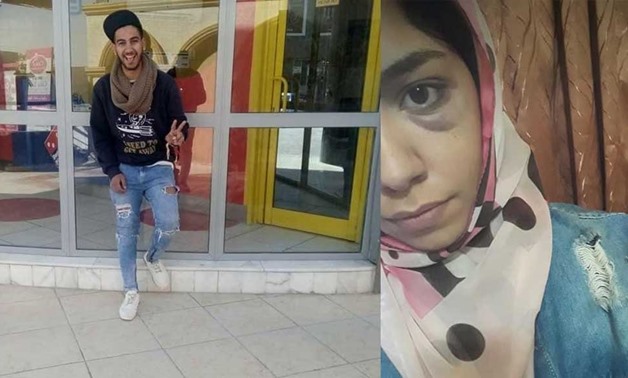 From right to left, University student Omnia Khalil and her attacker named Mahmoud Ibrahim