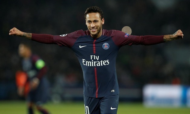 Parc des Princes, Paris, France - October 31, 2017 Paris Saint-Germain's Neymar celebrates REUTERS/Benoit Tessier
