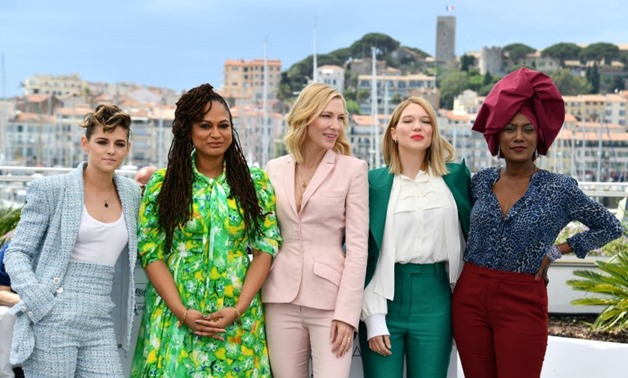 The five women in Cannes' majority-female jury, from left to right: actress Kristen Stewart, director Ava DuVernay, actress and jury president Cate Blanchett, actress Lea Seydoux and singer-songwriter Khadja Nin.