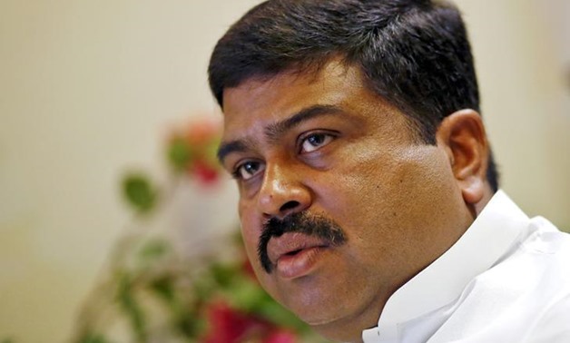 FILE PHOTO: India's Oil Minister Dharmendra Pradhan speaks during an interview with Reuters in New Delhi, India, June 12, 2015.
