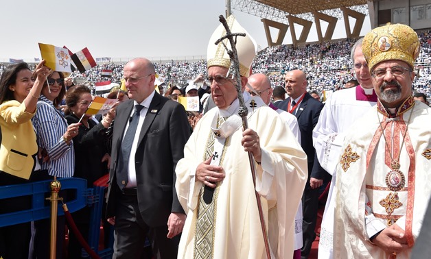 Pope Francis celebrates Mass at the Air Defense Stadium in Cairo – Press photo