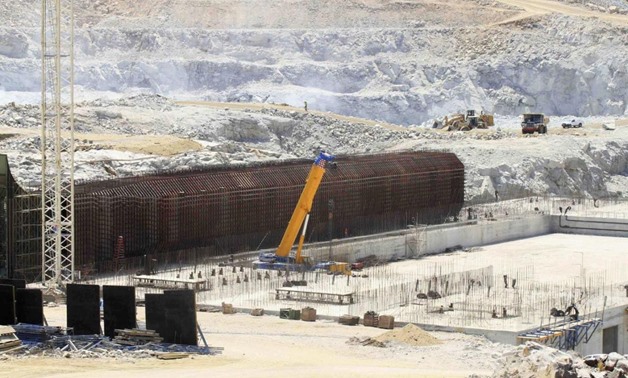 File- A general view shows construction activity on the Grand Renaissance dam in Guba Woreda, Benishangul Gumuz region in this March 16, 2014 file photo.