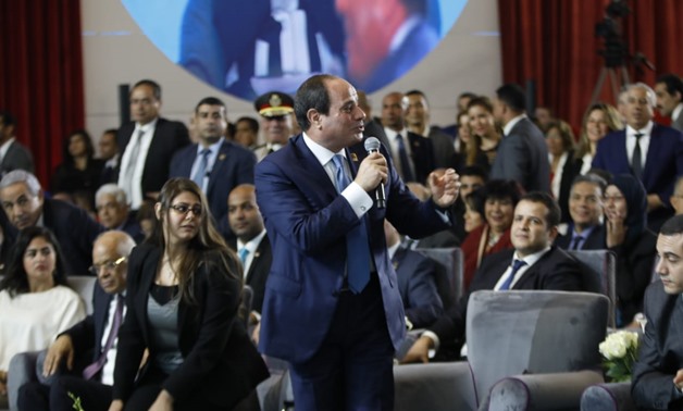 President Abdel Fatah al-Sisi during the 5th edition of the National Youth Conference, Cairo on Wednesday , May 16, 2018 - Press photo/The official Facebook page of President Sisi
