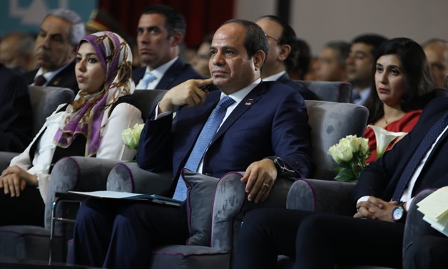 President Abdel Fatah al-Sisi during the 5th edition of National Youth Conference on May 16, 2018 