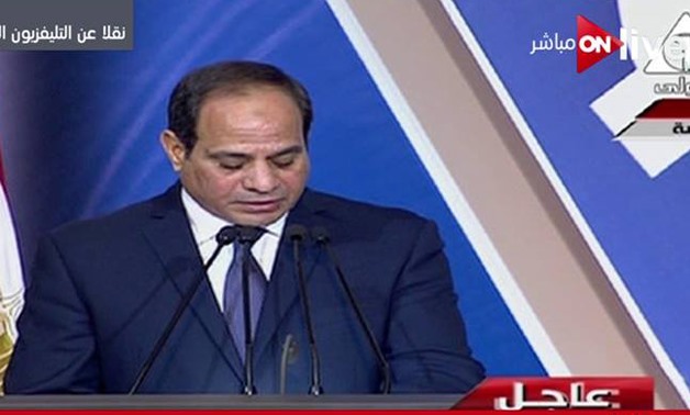 President Abdel Fatah al-Sisi speeks at Labor Day Celebration Screenshot ON TV 