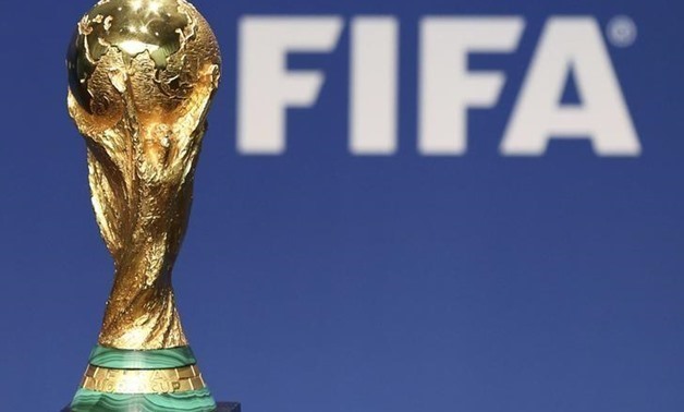 A replica of the FIFA Soccer World Cup Trophy pictured at the FIFA headquarters in Zurich on January 23, 2014. REUTERS/Thomas Hodel