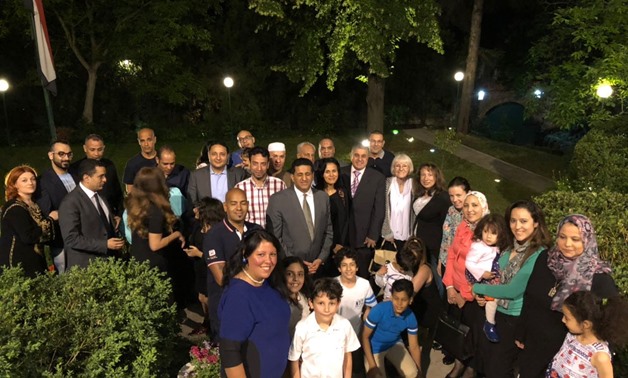 Egyptian Imam Mostafa al- Laboudi with the Egyptian community in Serbia - Press Photo