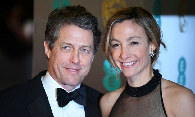 British actor Hugh Grant and Swedish producer Anna Eberstein, seen here in 2017, are to marry in the coming weeks.