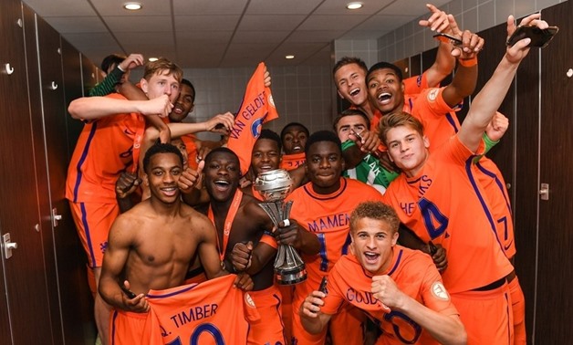 Netherlands players celebrate victory- Photo Courtesy of UEFA Twitter 