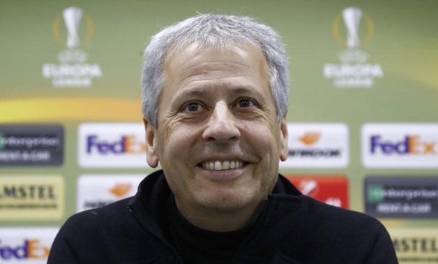 Soccer Football - Europa League - OGC Nice Press Conference - Moscow, Russia - February 21, 2018 - Nice's coach Lucien Favre attends a press conference. REUTERS/Sergei Karpukhin
