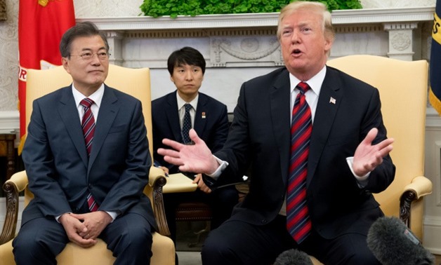 Hosting South Korean President Moon Jae-in at the White House, Donald Trump did little to quell speculation about his historic first summit with North Korea's Kim Jong Un
