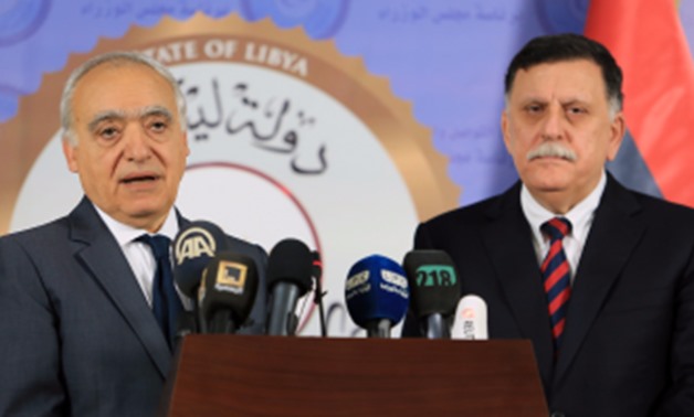 File-SRSG Ghassan Salame and PM of the Government of National Accord of Libya, Fayez al-Sarraj.