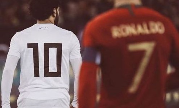 Mohamed Salah (10) with Cristiano Ronaldo (7) in Egypt vs Portugal match – Courtesy of Ahmed Kadry Photographer/ Instagram Account- @_ahmedkadry