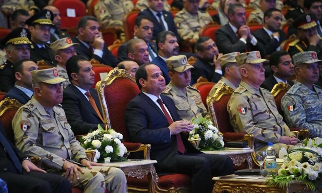 President Abdel Fatah al-Sisi with commanders of the Armed Forces - File photo/Official Facebook page