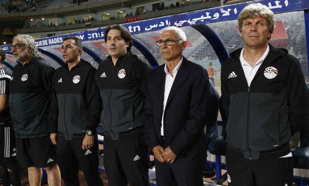 FILE – Egyptian national team coaching staff