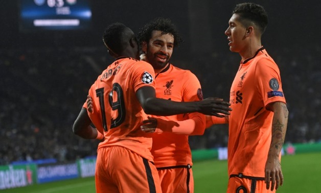 Liverpool's Mohamed Salah, Sadio Mane and Roberto Firmino have scored 29 goals in the Champions League
AFP / Francisco LEONG
