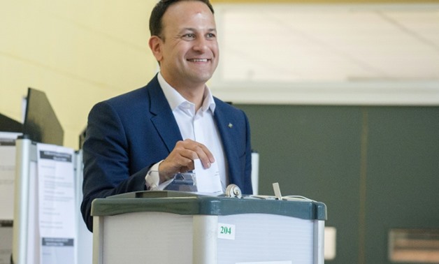 Ireland's Prime Minister Leo Varadakar casts his vote in the staunchly Catholic country's abortion referendum
