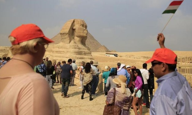  Indian tourists visit the Sphinx at the Giza Pyramids - REUTERS/Amr Abdallah Dalsh