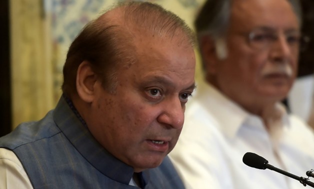 Ousted Pakistani prime minister Nawaz Sharif speaks during a press conference in Islamabad on May 23, 2018
